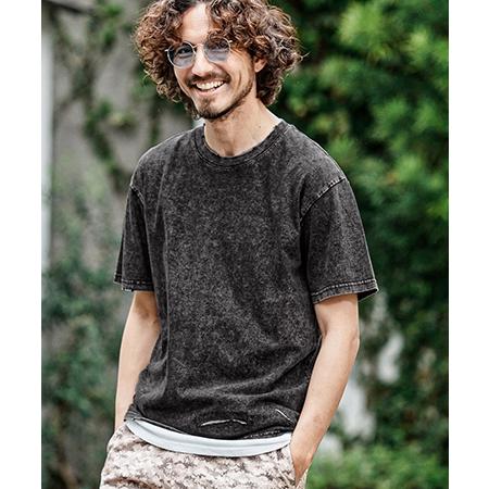 【CAMBIO(カンビオ)】Pigment dye Distressed Short Sleeve Cut sew Tシャツ(S601126cmb) | CAMBIO | 09