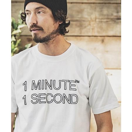 【1minute 1second(ワンミニットワンセカンド)】6oz open end S-S cut&sewn with handwriting puff PRT カットソー(1M23S050)｜cambio｜09