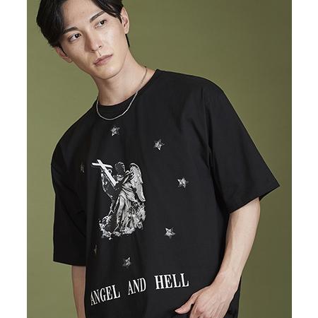 【NO ID.(ノーアイディー)】ANGELフ゜リントBIG-T Tシャツ(854006-715T)｜cambio｜09