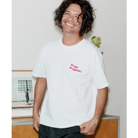 【No Rain No Rainbow(ノーレインノーレインボー)】logo print T-shirt Tシャツ(NR25W-27) | No Rain No Rainbow