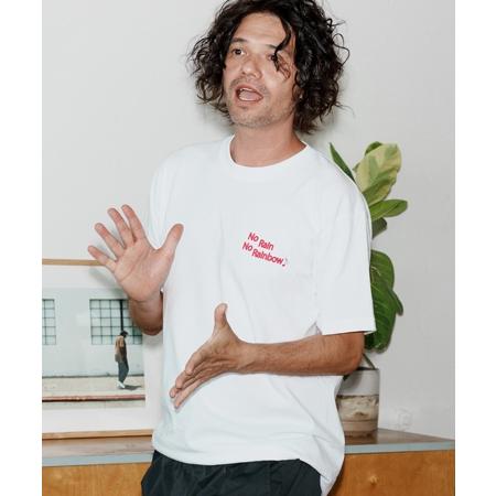 【No Rain No Rainbow(ノーレインノーレインボー)】logo print T-shirt Tシャツ(NR25W-27) | No Rain No Rainbow | 08