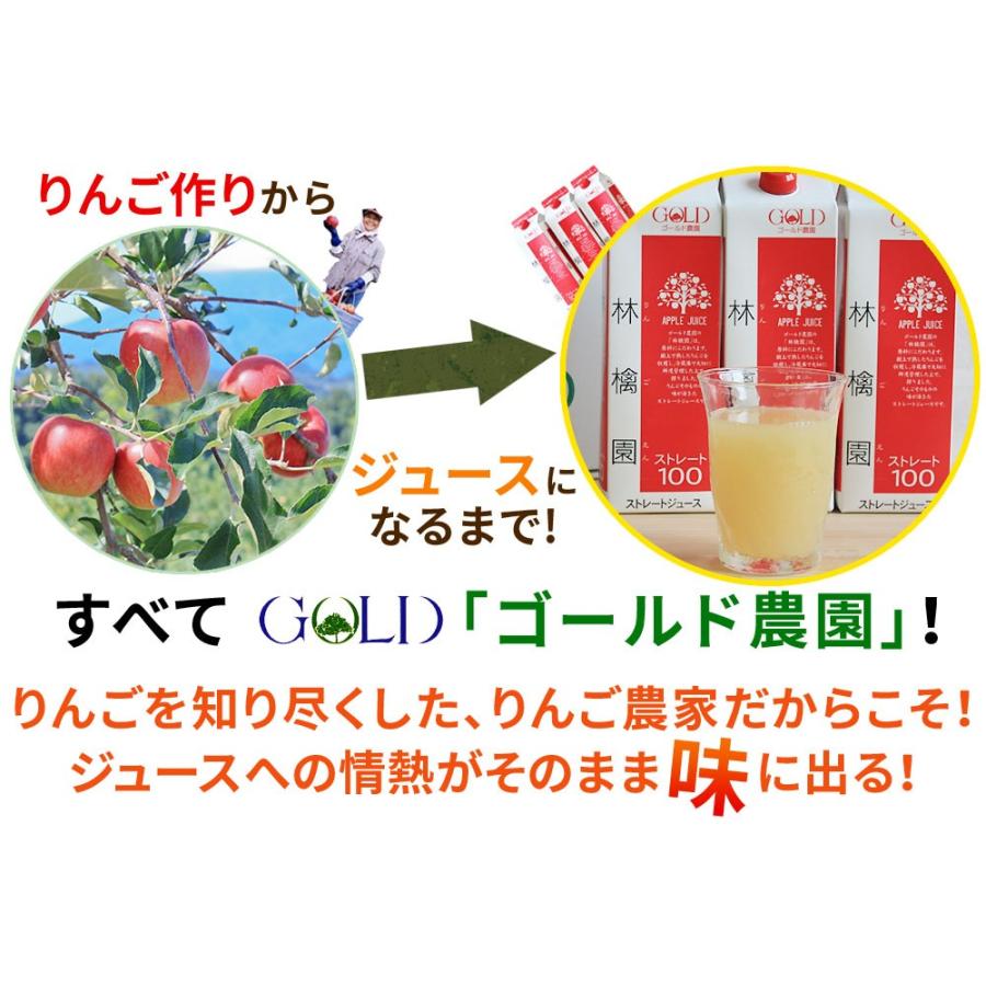 2セット購入で送料無料 青森 りんごジュース 170万本突破 100％ ストレート果汁 1000ml×6本 【林檎園6本】年間16万本完売≪同商品3箱まで同梱可≫｜cameashi｜07