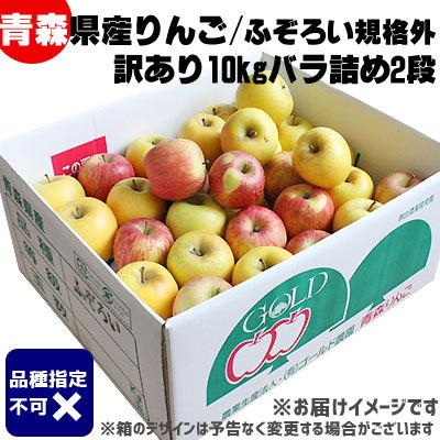 りんご 訳あり 送料無料 【青森県産 訳あり りんご10kg】 加工用 規格外品(バラ詰め2段 36-65玉)  [※産地直送のため同梱不可]「GOLD」｜cameashi｜04