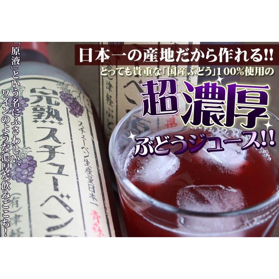 【無添加100%】蔵出し熟成スチューベンジュース　1ケース6本入り 100％ストレートブドウジュース【完熟スチューベン原液720ml×6本