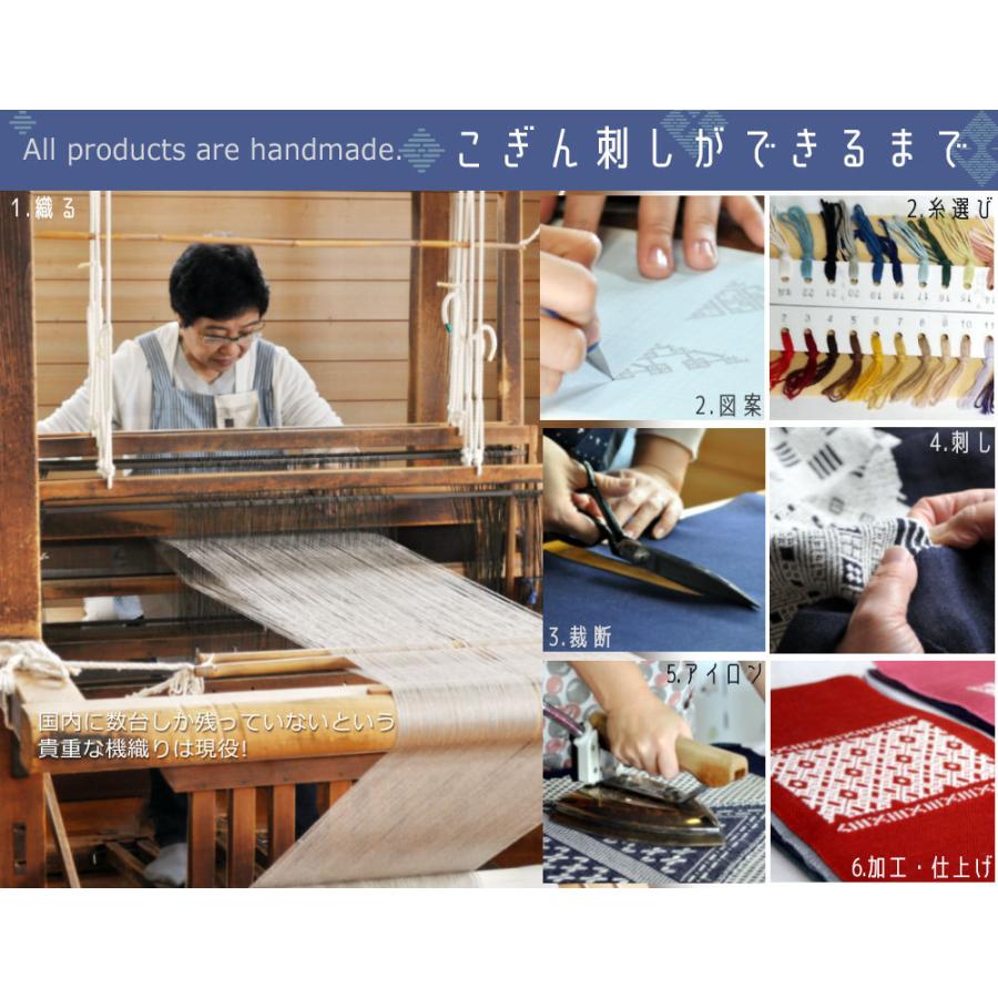 津軽こぎん差し（額装大きめ)　70.8㎝×66.7㎝　こぎん差し　工芸品 数量限定【津軽こぎん刺し ボタンストラップ】直径23mm 別注