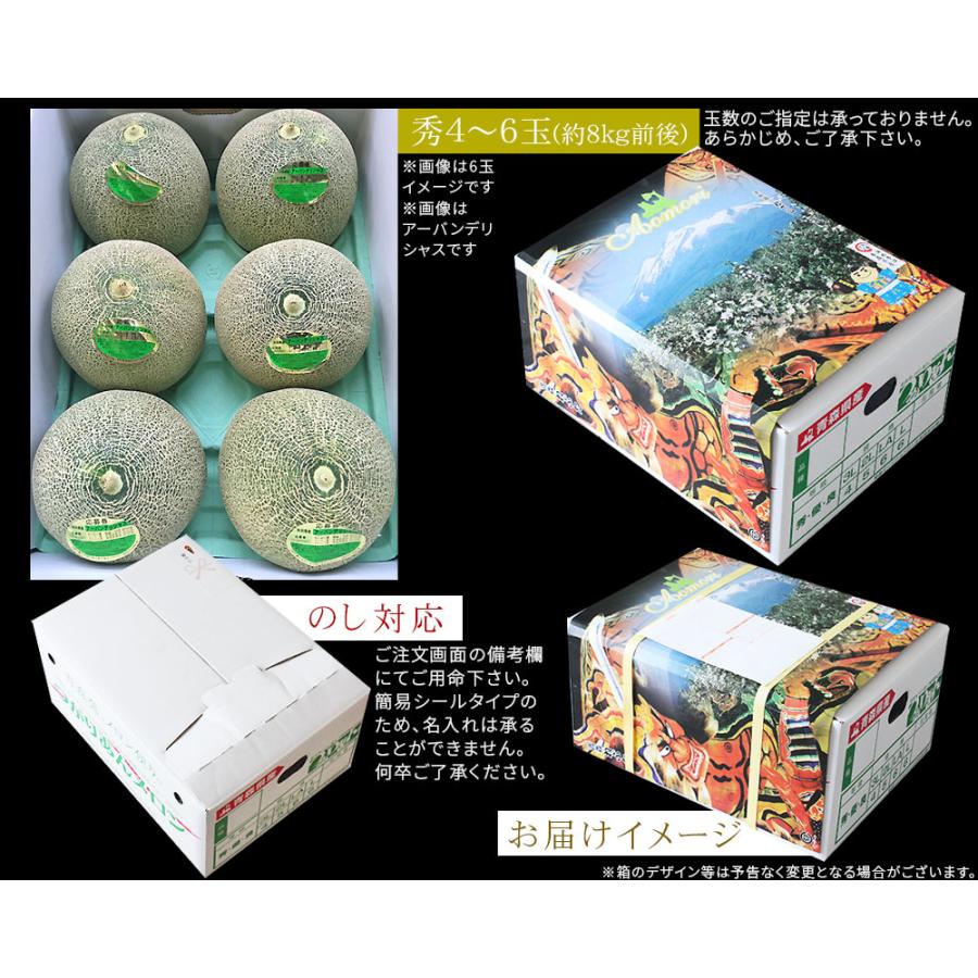 青森県産【つがりあん メロン 4-6玉 約8Kg前後】 L-3Lサイズ 送料無料 