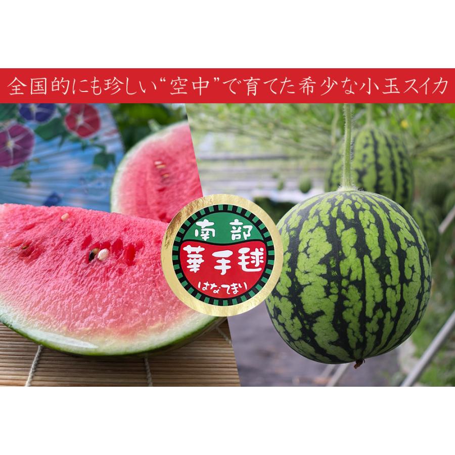 小玉スイカ 送料無料 【青森県産 小玉すいか 南部華手毬 5kg以上】 3玉
