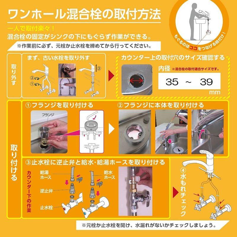 SANEI　キッチン用　シングルワンホール混合栓　上面施工式　K8761TJV-13　湯水分岐口付き