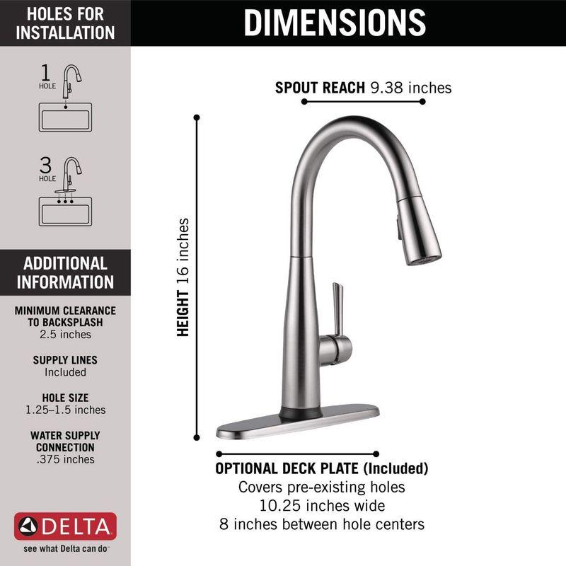 Delta　蛇口　エッサ　シングルハンドル・プルダウン水栓　磁気合体型キッチン蛇口　9113T-BL-DST