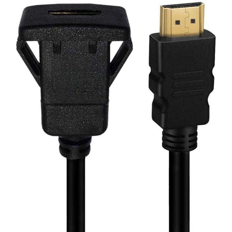 Qaoquda HDMI スクエア フラッシュマウントケーブル HDMI オス-メス マウント延長ケーブル ダッシュフラッシュパネルマウント  ブルーレイ、DVDレコーダー