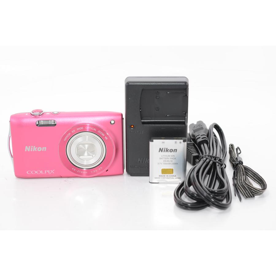 【中古】【外観特上級】Nikon デジタルカメラ COOLPIX (クールピクス) S3300 ストロベリーピンク S3300PK｜camelion-store｜06