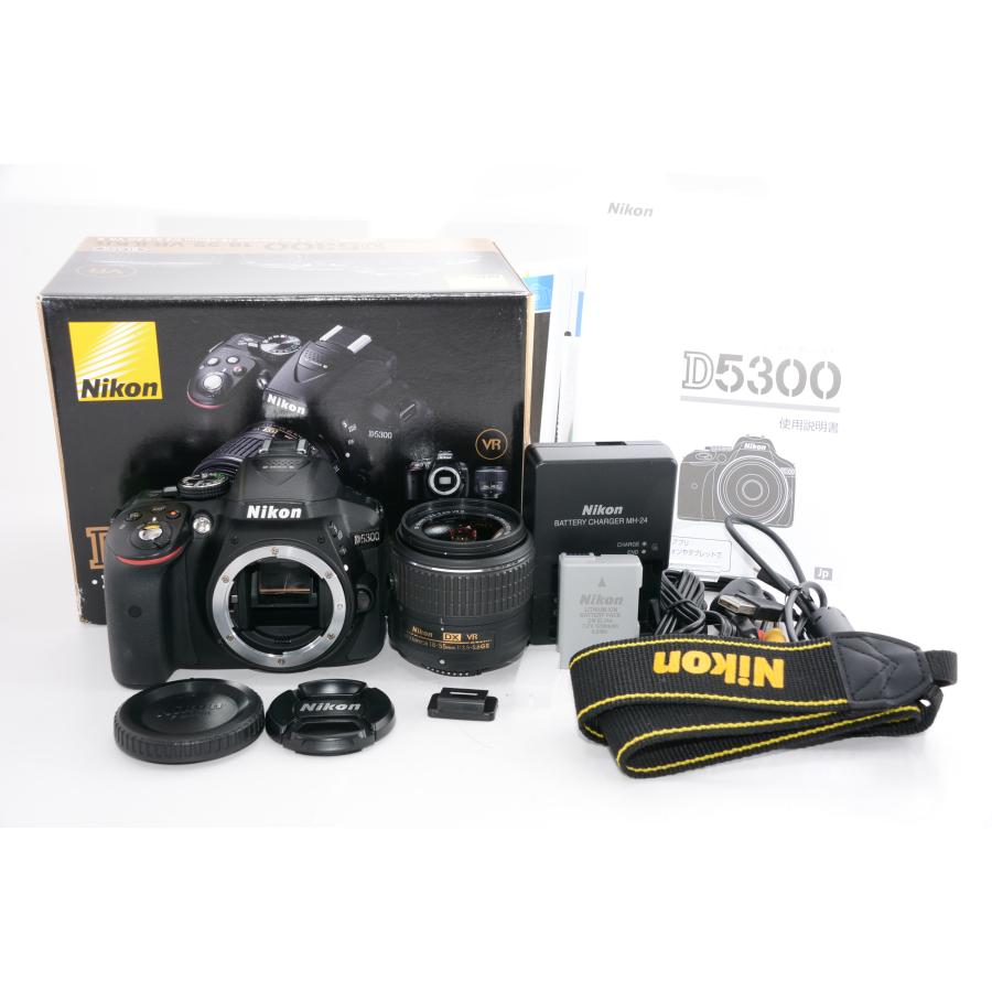 【中古】【外観特上級】Nikon デジタル一眼レフカメラ D5300 18-55mm VR II レンズキット ブラック 2400万画素 3.2型液晶 D5300LK18-55VR2BK｜camelion-store｜06