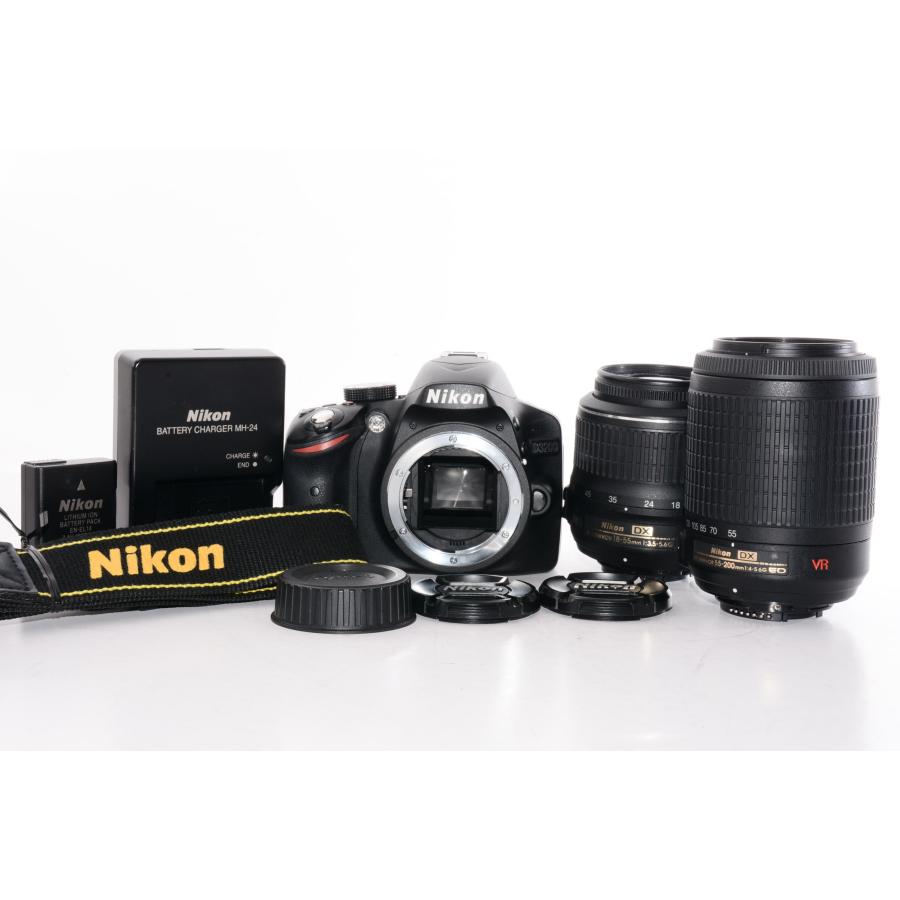 【中古】【外観並級】Nikon D3200 200mmダブルズームキット 18-55mm/55-200mm｜camelion-store｜06