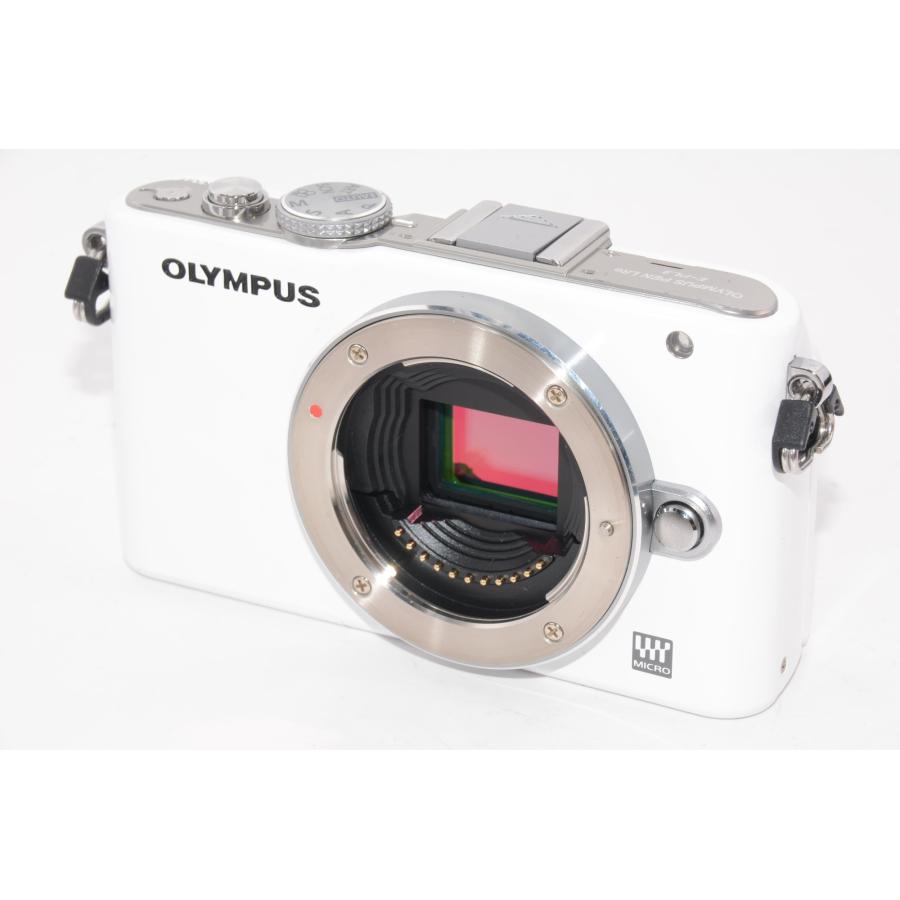 【中古】【外観特上級】OLYMPUS ミラーレス一眼 PEN Lite E-PL3 ダブルズームキット ホワイト｜camelion-store｜02