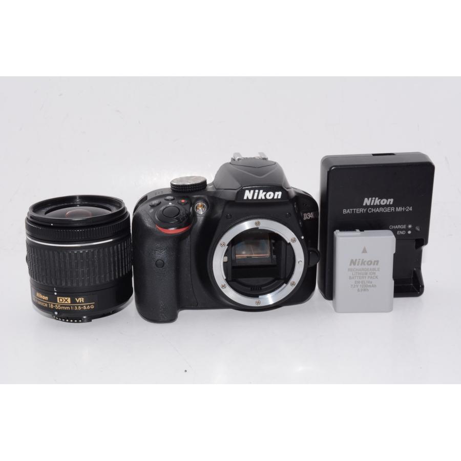 【中古】Nikon デジタル一眼レフカメラ D3400 AF-P 18-55 VR レンズキット ブラック D3400LKBK Nikon デジタル一眼レフカメラ D3400 AF-P 18-55 VR レンズキット