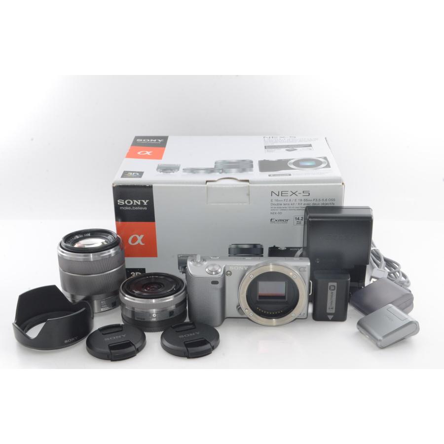 中古】【外観特上級】ソニー SONY ミラーレス一眼α NEX-5 ダブルレンズ
