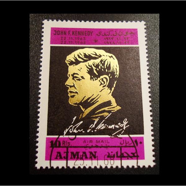 □アジュマーン(アラブ首長国)切手 1968年 ケネディ大統領 金箔切手