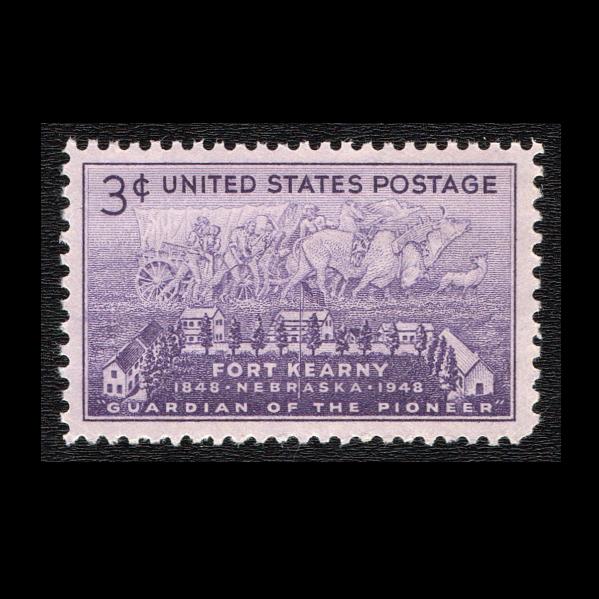 □アメリカ切手 1948年 ネブラスカ州 100周年 / フォートカーニー陸軍 