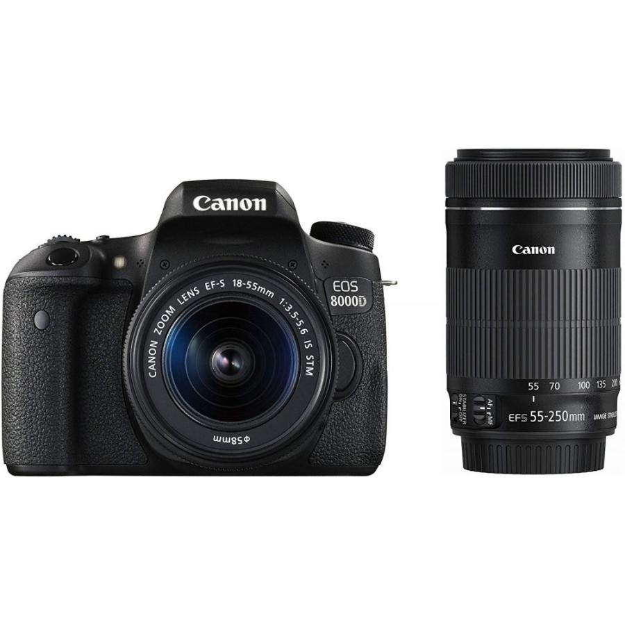 キヤノン Canon EOS 8000D 標準&超望遠ダブルズームセット 美品 SD 