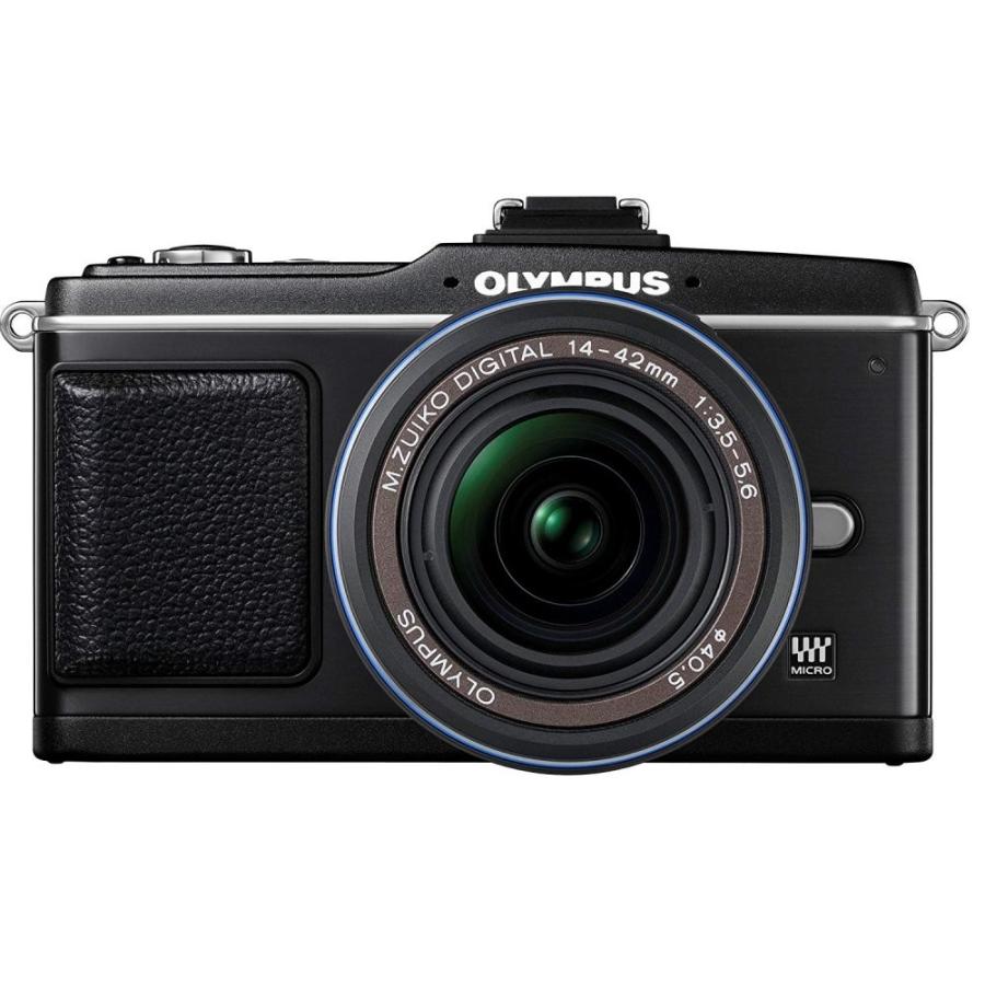 OLYMPUS - 小型軽量☆OLYMPUS E-P2 レンズキット SDカード、ストラップ付 オリンパス OLYMPUS E-P2 レンズキット ブラック SDカード付き