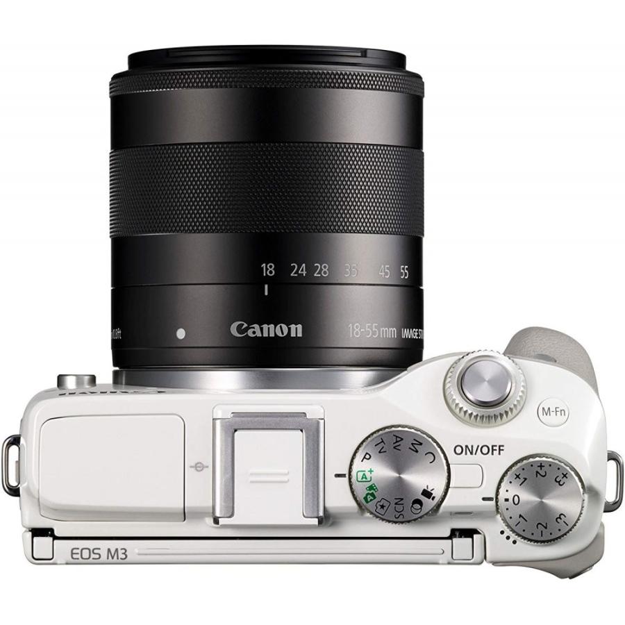 キヤノン Canon EOS M3 レンズキット ホワイト  EOSM3WH-1855ISSTMLK SDカード付き <プレゼント包装承ります>｜camera-fanksproshop｜03