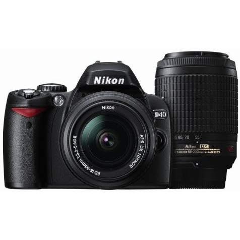 Nikon D40 デジタル一眼レフカメラ　ズームレンズ2本セット、バッグ付一式 ニコン（Nikon） Nikon D40 ダブルズームキットII ブラック D40BWZII