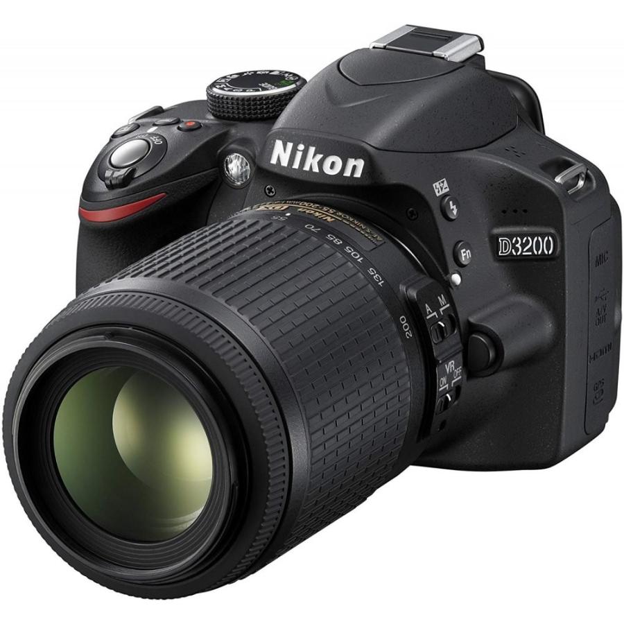 ニコン Nikon D3200 200mmダブルズームキット ブラック SDカード