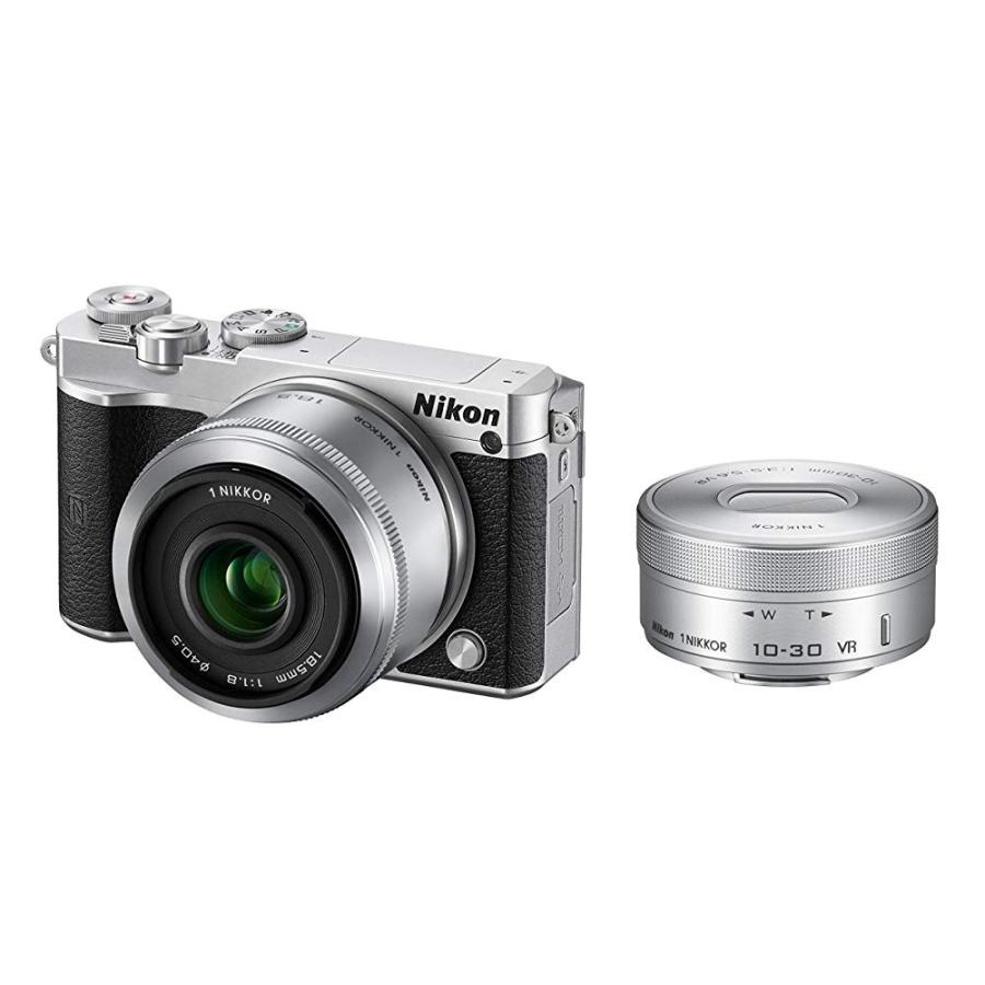 ニコン Nikon  J5 ダブルレンズキット シルバー J5WLKSL SDカード付き <プレゼント包装承ります>｜camera-fanksproshop