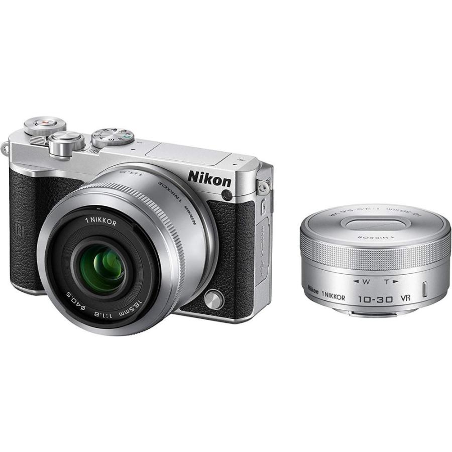 ニコン Nikon  J5 ダブルレンズキット シルバー J5WLKSL SDカード付き <プレゼント包装承ります>｜camera-fanksproshop