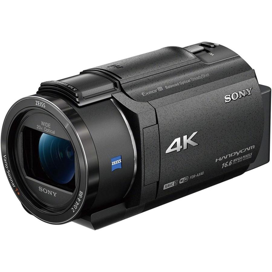 美品 SONY FDR-AX40 4K ブラック デジタル ビデオカメラ CONTAX（コンタックス） SONY FDR-AX40 4K 64GB 光学20倍 ビデオカメラ