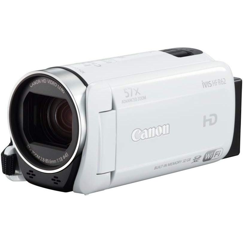 キヤノン Canon デジタルビデオカメラ iVIS HF R62 光学32倍ズーム ホワイト IVISHFR62WH <プレゼント包装承ります>｜camera-fanksproshop