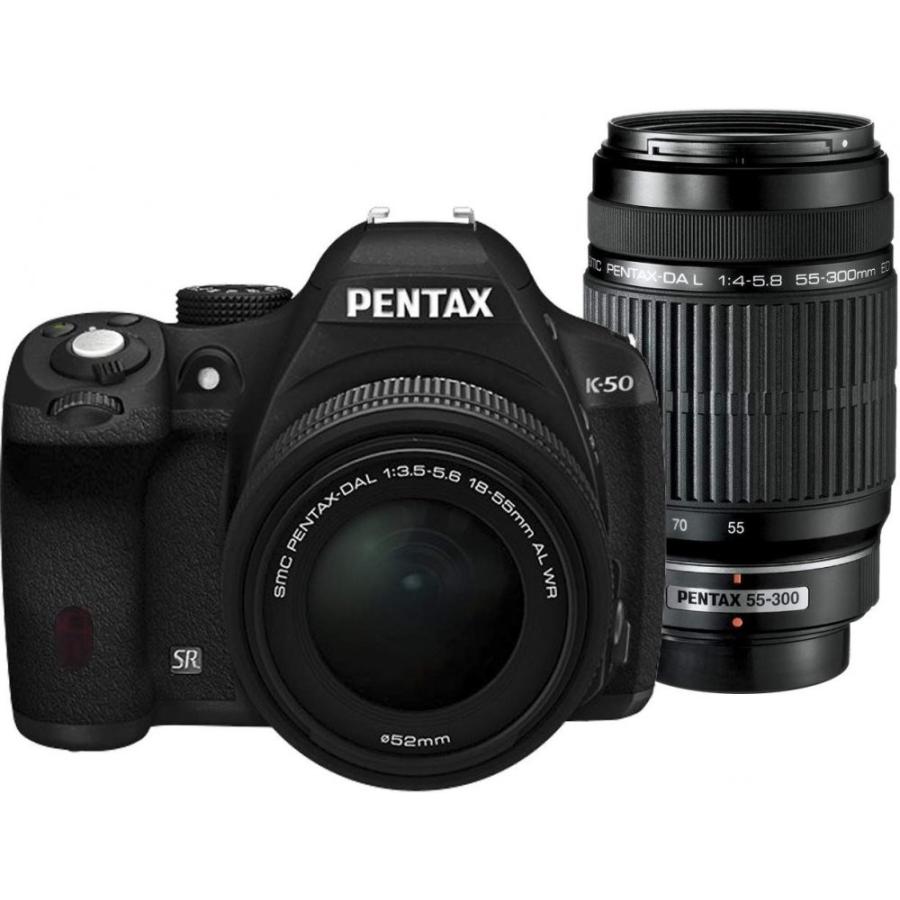 中古品　PENTAX K-50 ダブルズームキット　鞄に収納して発送 ペンタックス PENTAX K-50 ダブルズームキット ブラック 良品 動作確認