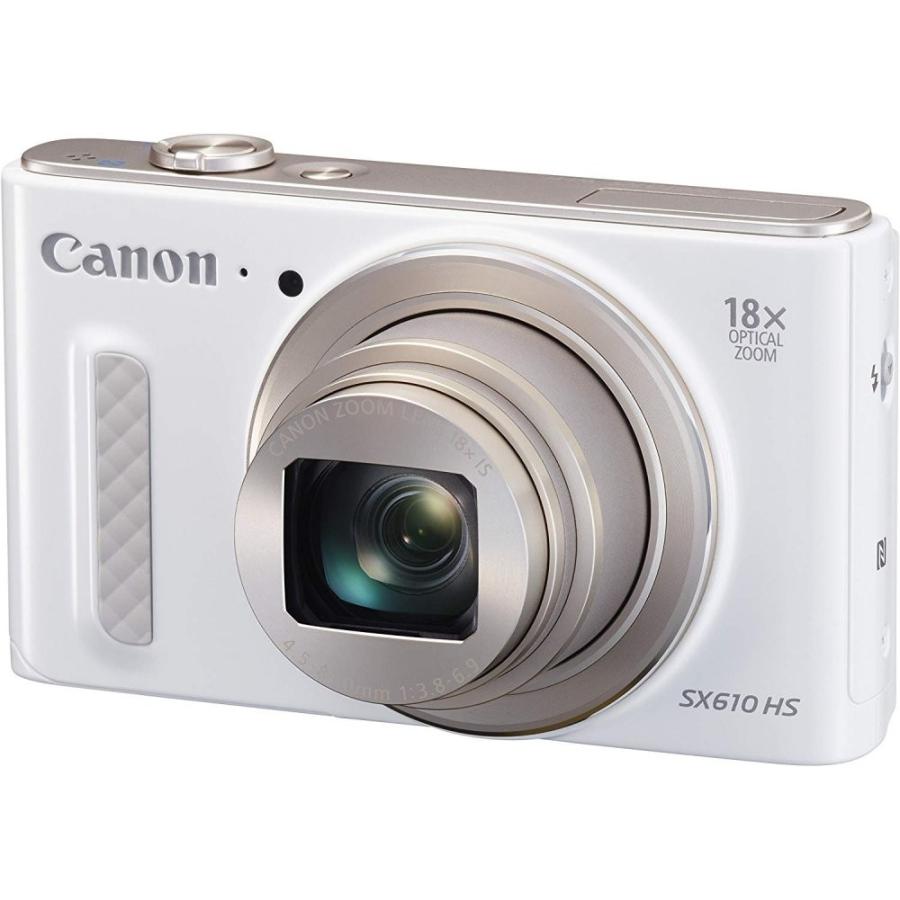 キヤノン Canon PowerShot SX610 HS ホワイト 光学18倍ズーム PSSX610HS WH  SDカード付き <プレゼント包装承ります>｜camera-fanksproshop
