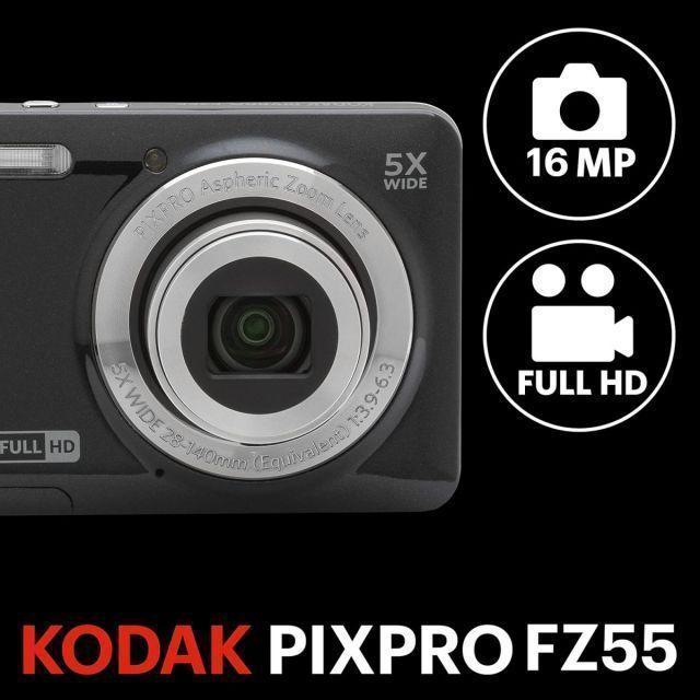 KODAK (コダック) PIXPRO 使いやすい ズーム FZ55-BK 16MP デジタルカメラ 光学5倍ズーム 広角 28mm 2.7イ｜camera-fanksproshop｜03