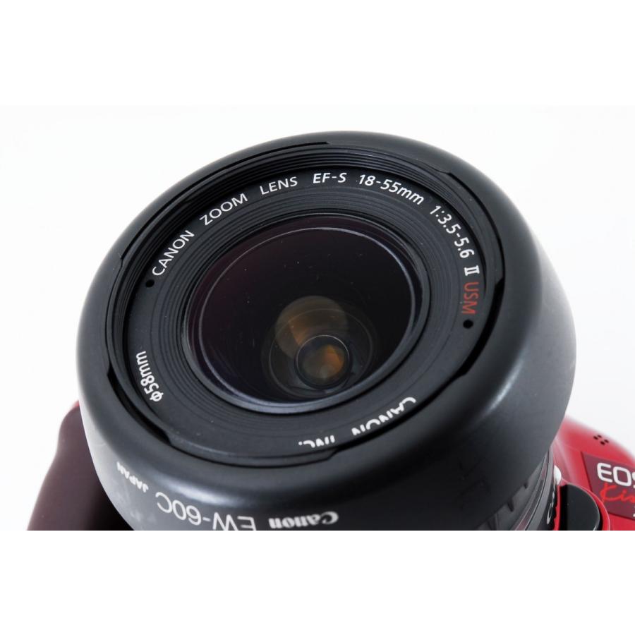 Canon kiss x50❤️手ぶれ補正レンズセット❤️美品 キヤノン Canon Kiss X50 レッド レンズキット 美品 超人気