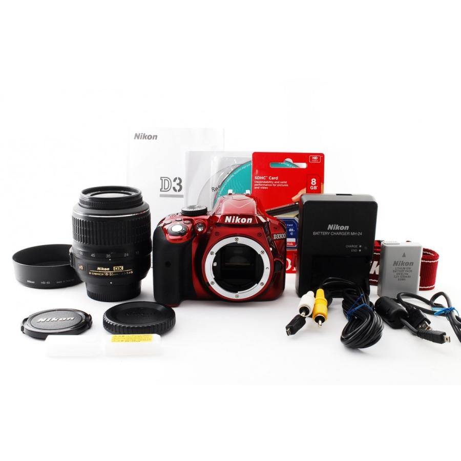 ニコン Nikon D3300 レンズセット レッド 美品 高画質 SDカード ニコン Nikon D3300 レンズセット レッド 美品 高画質 SDカード
