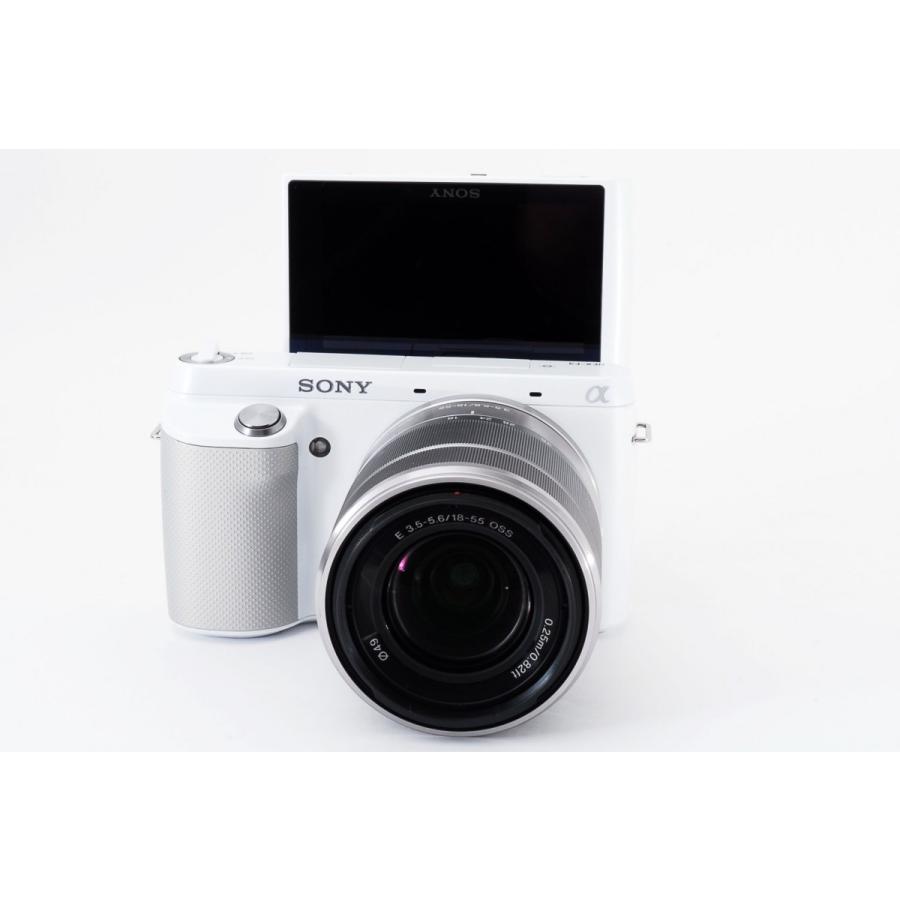 ★Wi-Fi &amp; 自撮り★SONY NEX-F3ホワイトレンズキット SONY ソニー NEX-F3 ホワイト レンズキット 美品 自撮り可能な