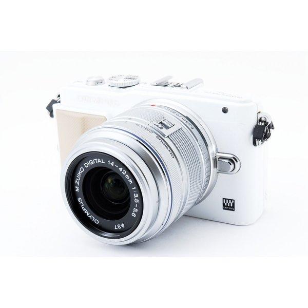 オリンパス OLYMPUS E-PL5 ホワイト レンズキット 美品 ストラップ付き
