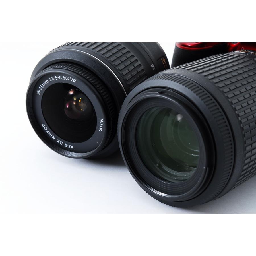 ニコン Nikon D5300 ダブルズームセット レッド 美品 SDカードストラップ付き <プレゼント包装承ります>｜camera-fanksproshop｜08