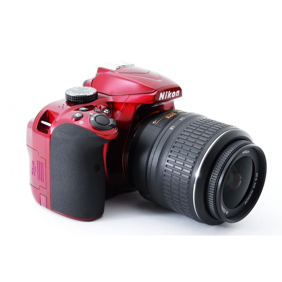 【美品】NikonD3400 ニコン Nikon D3400 レンズキット レッド 美品 SDカード付き