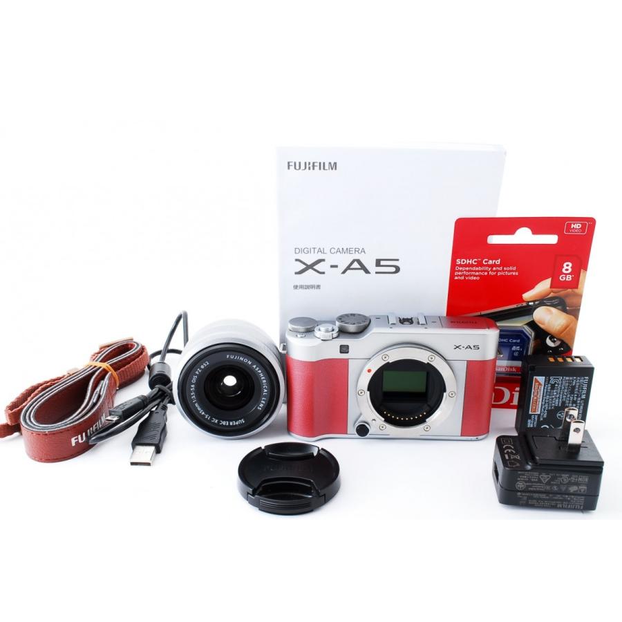 FUJIFILM X-A5 レンズキット ピンク 美品 SDカード付 動作確認済み 1ヶ月保証付 小型軽量 ミラーレスの画像