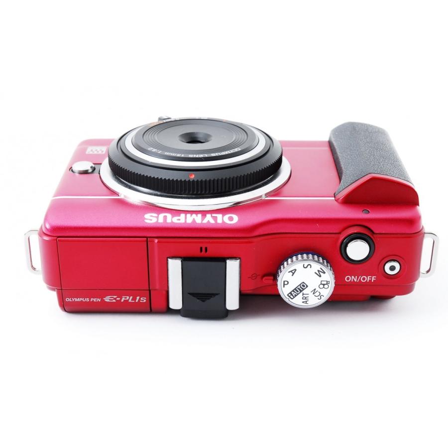 美品 オリンパス E-PL1S ミラーレス 一眼カメラ レッド 箱 付属品完備 オリンパス OLYMPUS E-PL1s レンズセット レッド 美品 小型軽量