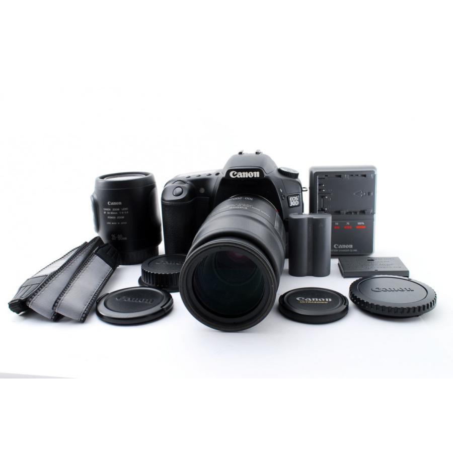 ☆ うー ☆ キャノン EOS 30Dセット♫ キヤノン Canon EOS 30D ダブルズームセット 美品 ストラップ