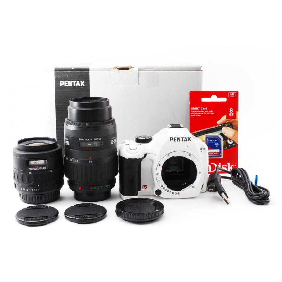 PENTAX K-x ホワイト撮影ok　SDカード付き ペンタックス PENTAX K-x ホワイト ダブルズームセット 美品 SDカード