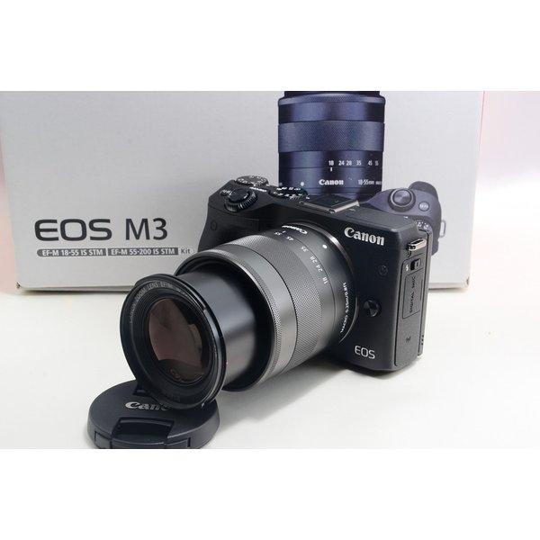 キヤノン Canon EOS M3 ブラック レンズセット 美品 ミラーレス キヤノン Canon EOS M3 ブラック レンズセット 美品 ミラーレス