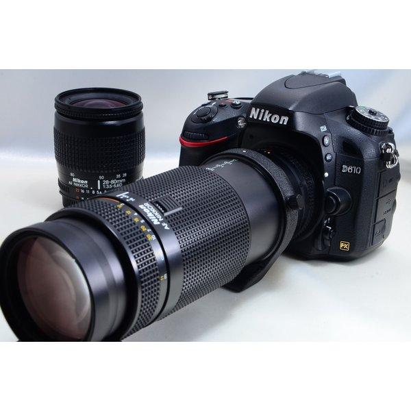 ニコン Nikon D610 標準&超望遠ダブルズームセット 美品 SDカード付で<プレゼント包装承ります> <プレゼント包装承ります>
