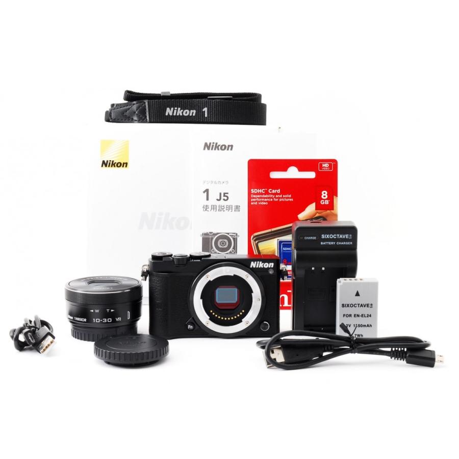 【返品保証・動作確認済】Nikon 1 J5 ブラック ダブルレンズキット ニコン（Nikon） Nikon J5 レンズキット ブラック 良品 動作確認済み 1