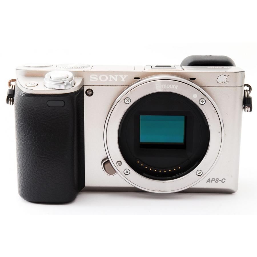 ソニー SONY a6000 シルバー ボディ 美品 WiFiで新品 SDカードストラップ、取扱付き 578カメラFanks