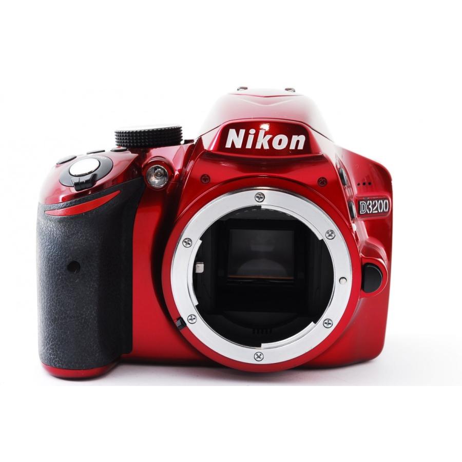 Nikon D3200 カメラセット ダブルレンズ付き ニコン Nikon D3200 200mmダブルズームキット レッド SDカード