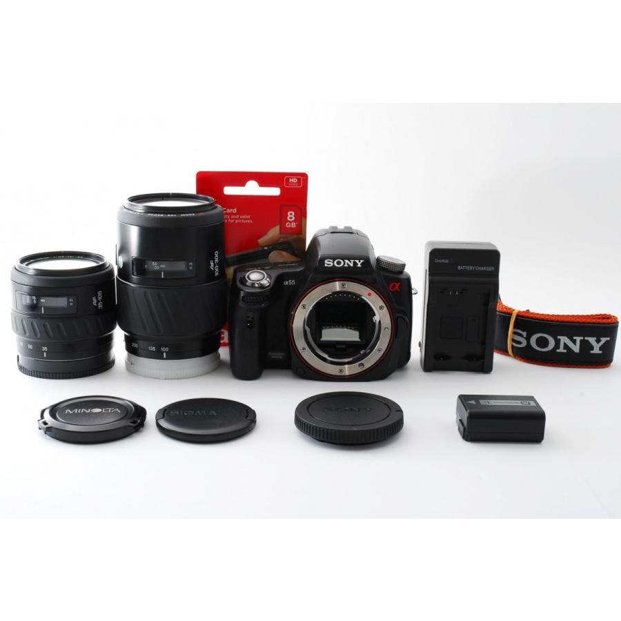 SONY α55 SLT-A55V ダブルズームレンズキット他オプションセット SONY